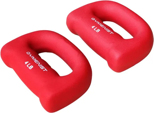 Vista 3 de GYMENIST Juego de 2 mancuernas de neopreno en forma de mano para ejercicio, correr, caminar, cardio, par