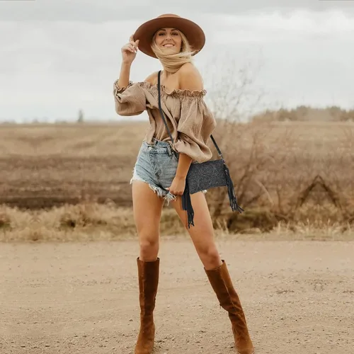 Vista 8 de Montana West Bolso cruzado estilo Western para mujer, bolso de mano de pulsera