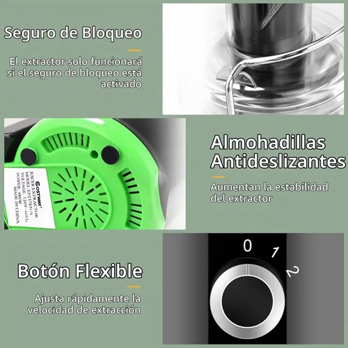 Vista 7 de COSTWAY Máquina exprimidora, exprimidor centrífugo con boca de 3 pulgadas de ancho, máquina de jugo de acero inoxidable sin BPA con control de 2
