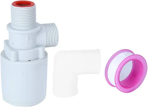 Vista 2 de Estink Válvula de flotador automática, rosca de 3/4 pulgadas, control de nivel de agua vertical de plástico con filtro, válvula de bola con sensor