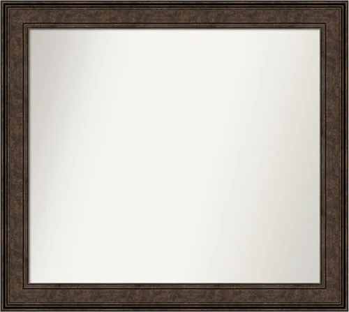Vista 455 de Amanti Art Espejo de pared personalizado no biselado (25 x 25 pulgadas), marco de bronce acentuado, varios tamaños personalizados, espejo de baño