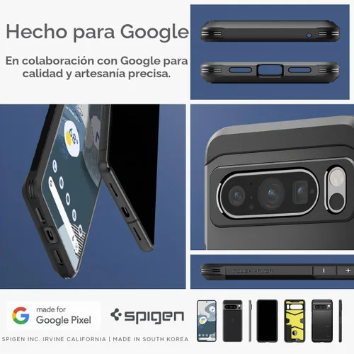 Vista 8 de Spigen Tough Armor diseñada para Pixel 8 Pro Case (2023) [Soporte de apoyo] [Protección de grado militar] - Negro