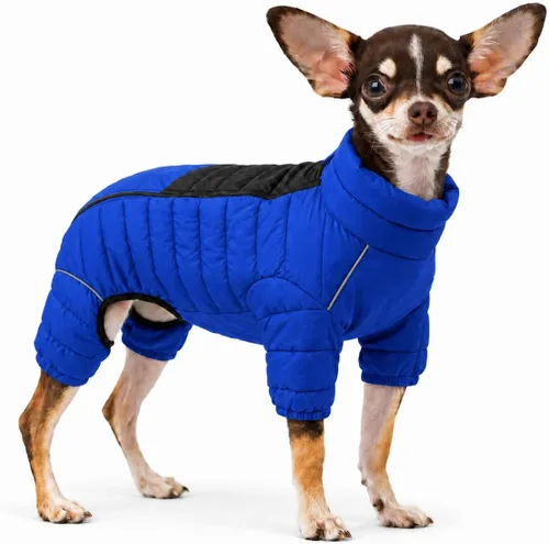 Vista 66 de Suéter para Perro ArmyGreen, Resistente al Viento, Reflectante - Chaqueta de Invierno Dirigible para S, M, L - Cremallera, Tallas Ajustables Verde