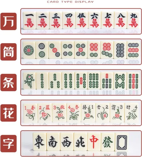 Vista 3 de Hot Mini Mahjong Tiles 20MM, juego clásico de mahjong chino pequeño juego de mesa para 4 jugadores, juego de 144 piezas Mahjong con estuche de viaje