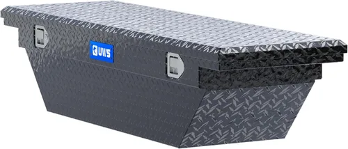 Vista 6 de UWS TBS-63-A-LP-BLK Caja de herramientas negra de aluminio con tapa biselada y aislante.