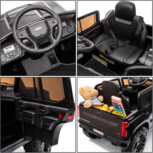 Vista 7 de 12V Camioneta de Juguete Eléctrico para Niños con Batería, 4 Ruedas, con Control Remoto para Padres, Chevrolet Silverado, Camiones para Niños