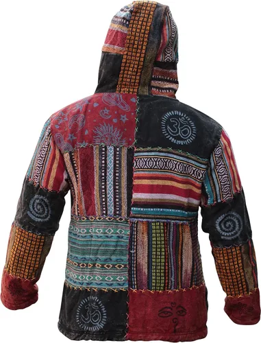 Vista 5 de Shopoholic Fashion Unisex Patchwork Festival Hippie Sudadera con capucha