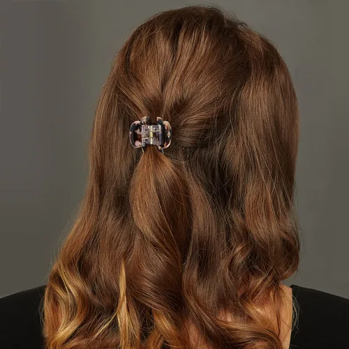 Vista 6 de Cobahom Pinzas de pelo acrílicas de concha de tortuga y leopardo para mujeres y niñas, 12 mini garras y pasadores para cabello fino o grueso