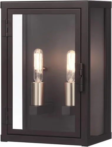 Vista 12 de Globe Electric 60000165 candelabro de pared para exteriores con 1 luz, color negro mate, con pantalla de vidrio esmerilado