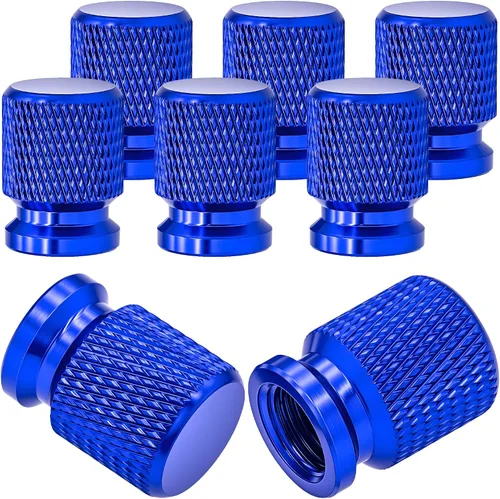Vista 20 de 4 piezas de tapas de válvula de neumático con estilo púas, cubiertas de válvula de neumático universales de aleación de aluminio a prueba de polvo