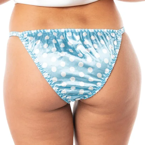 Vista 4 de Satini Polkadot Tanga - Bragas de satén para mujer