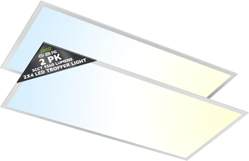 Vista 17 de OKQ - Lámpara LED de panel plano de 2 x 4 pulgadas, 5 CCT 3000K-6500K ajustables y 5 vatios seleccionables, 0-10 V regulable, luz de techo LED