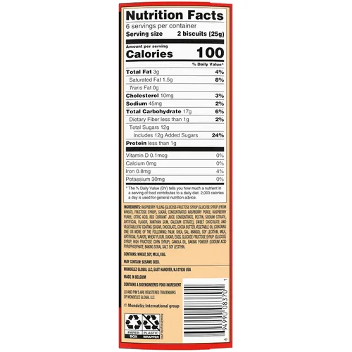 Vista 7 de Lu Petit Ecolier - Galletas europeas de chocolate con frambuesa, 5.29 onzas