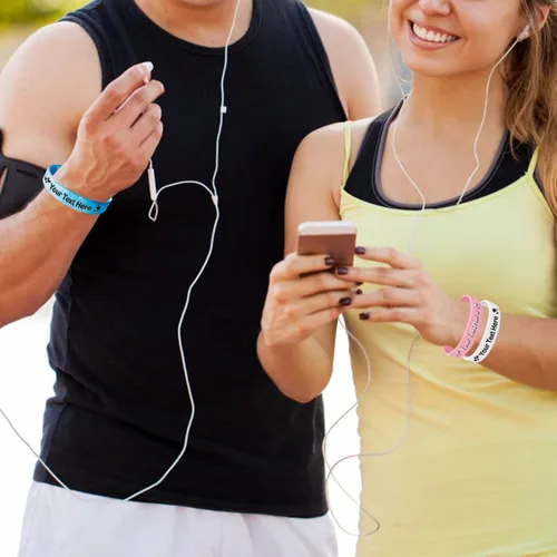 Vista 7 de Pulseras de silicona personalizadas, pulseras de goma personalizadas a granel para eventos, regalos de motivación deportiva, apoyos para hombres