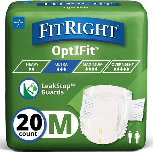 Vista 9 de FitRight Pañales para adultos, Absorción Ultra Fuerte, S (Talla de cintura 20in-32in), 20 unidades, calzoncillos OptiFit para incontinencia