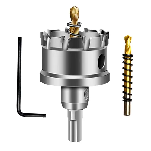 Vista 11 de ASNOMY Broca de sierra perforadora con punta de carburo de tungsteno para metal duro, cortador de sierra de agujero T.C.T de 1/2 pulgada con 2