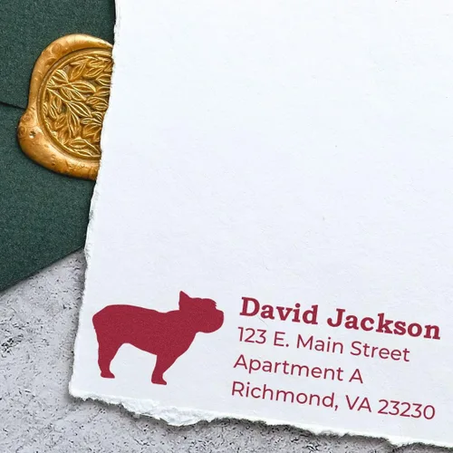Vista 139 de Airedale Terrier Address Stamp, Custom Airedale Terrier Hand Stamp for Dog Lovers, Duo Rubber Return Address for Pet Owners Montaje manual Duo