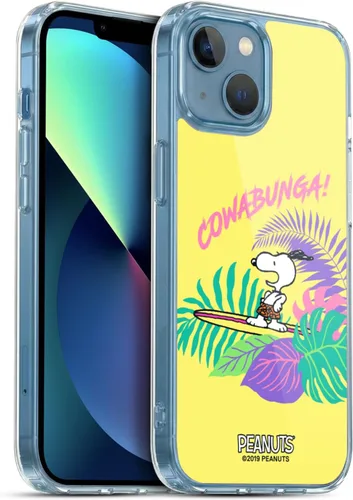 Vista 48 de Head Case Designs Funda de gel suave con licencia oficial de Peanuts Tropical Surf Snoopy Aloha Disco compatible con Apple iPhone 13 Mini Surf
