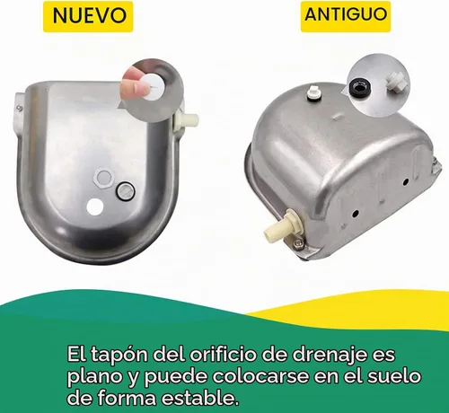 Vista 7 de Cuenco automático para beber, dispensador de agua de ganado de granja de acero inoxidable con orificio de drenaje y válvula de flotador