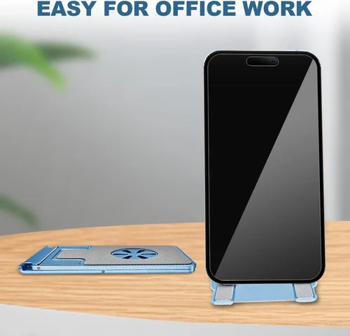 Vista 6 de Soporte de teléfono celular para escritorio, soporte ajustable de metal de alta calidad, soporte resistente para escritorio de oficina, accesorios
