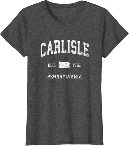 Vista 5 de Carlisle Pennsylvania PA - Camiseta deportiva vintage con diseño deportivo, Negro, S