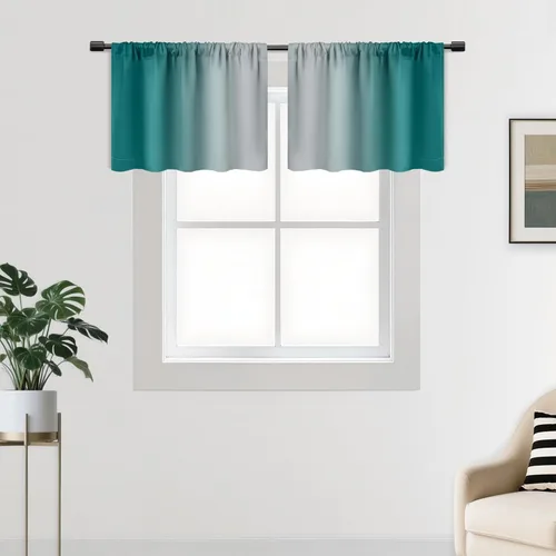 Vista 65 de SimpleHome Cortinas Pequeñas Negras Impermeables con Bolsillo para Barra Suave para Cocina, Cortinas Impermeables con Bolsillo para Barra