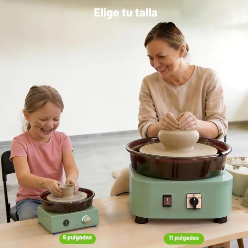 Vista 7 de Mini rueda de cerámica para niños, principiantes, adultos, kit todo