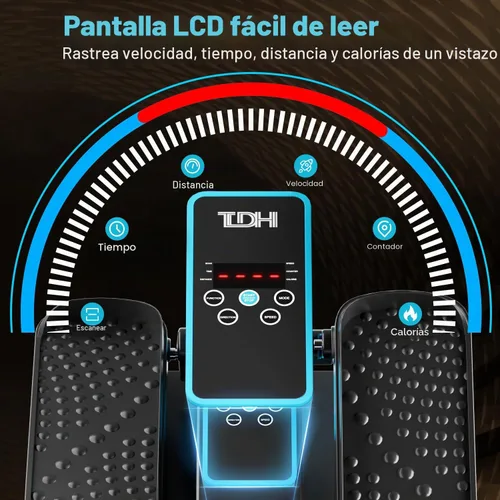 Vista 4 de TDH Under Desk Elliptical Machine Leg Exerciser Electric Quiet Portable Electric Pedal Exerciser While Sitting for Seniors Adult with 12