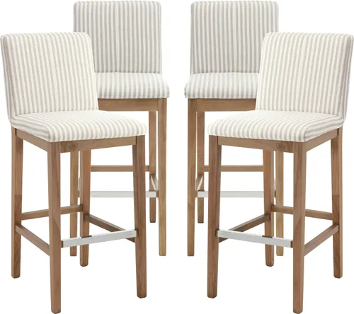 Vista 13 de Kmax Juego de 2 taburetes de bar de 26 pulgadas de altura de mostrador, taburetes tapizados para encimera de cocina con soporte trasero, taburetes