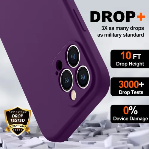 Vista 4 de BossKiss Funda compatible con iPhone 13 Pro, silicona de alta calidad mejorada [protección de cámara] [2 protectores de pantalla]