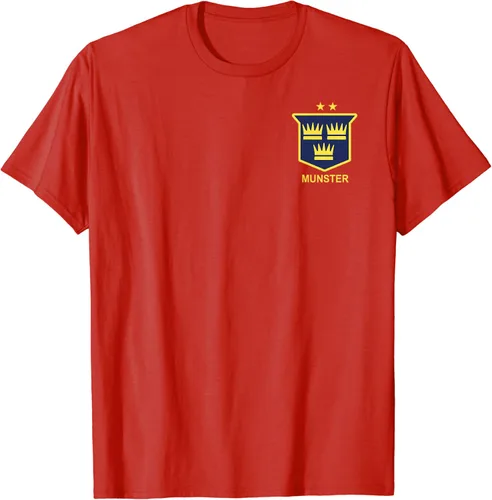 Vista 2 de Munster - Camiseta de estilo retro clásico para aficionados al rugby irlandés, Rojo, S