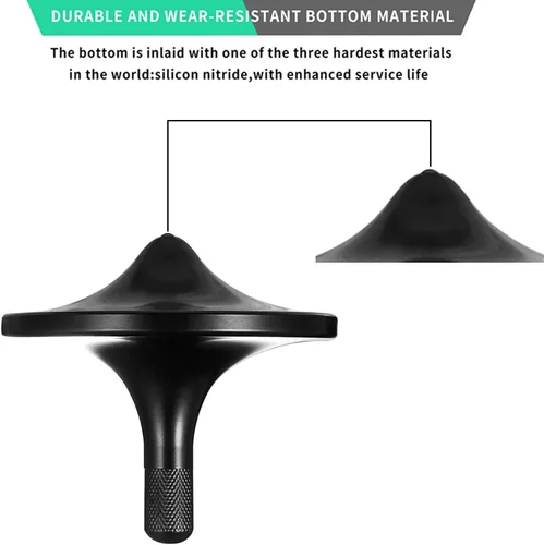 Vista 4 de Parte superior giratoria de acero inoxidable, exquisito equilibrio perfecto bien hecho de metal para escritorio EDC pequeño juguete