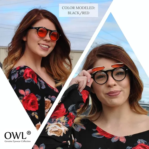 Vista 5 de OWL Gafas de sol retro retro retro con estilo ahumado y lente marrón