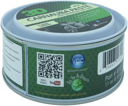 Vista 3 de 3D Cera de pasta de carnauba – Cera de coche de brillo profundo – Propiedades hidrofóbicas – Concentración pesada para un brillo más duradero