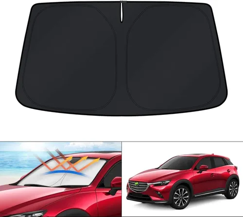 Vista 228 de KUST Parasol para parabrisas para BMW X1 F48 2016, 2017, 2018, 2019, 2020, 2021, 2022, accesorios de ajuste personalizado, parasol plegable