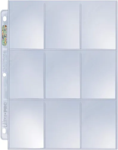 Vista 4 de Ultra Pro hojas de nueve bolsillos para tarjetas de colección - serie platinum (100 páginas)