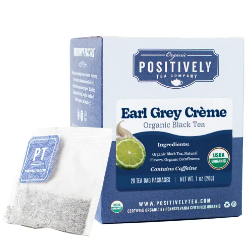 Vista 24 de Bolsas de hojas sueltas para té. Orgánicas por USDA. Positively Tea LLC.
