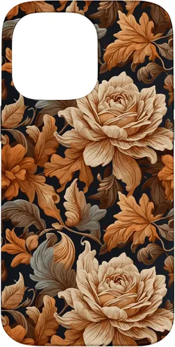 Vista 21 de Warm Colors of Autumn Stylish Design - Fall Flowers Pattern Case for iPhone 16