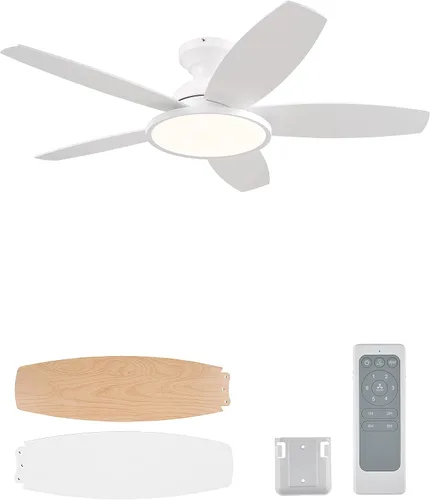 Vista 17 de Ventiladores de techo VONLUCE de 42 pulgadas con luces, color verde