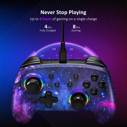 Vista 5 de NexiGo Controlador de efecto Hall (sin deriva, sin zona muerta) con joystick de detección Hall para interruptorSwitch LiteOLED, controlador