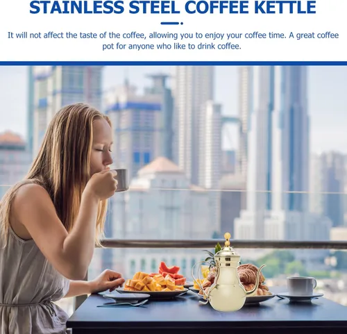 Vista 8 de Zerodeko Cafetera árabe Agua Verter sobre tetera Hervidor de té Hervidor de té Cafetera Infusor Tetera Cafetera Café Cafetera Italiana Mantequilla