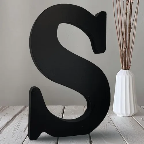 Vista 26 de AOCEAN Letras de madera negra de 10 pulgadas, letras de madera sin terminar para Halloween, letras decorativas de pie, rebanadas, decoración