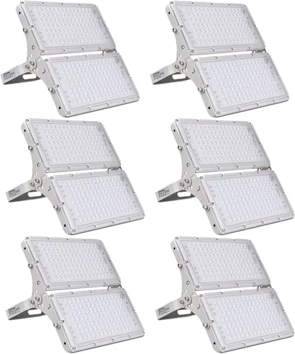 Vista 19 de papasbox Luz de inundación LED de 100 W para exteriores, luces de seguridad para exteriores de 8000 lúmenes, luces LED blancas cálidas de 3000 K