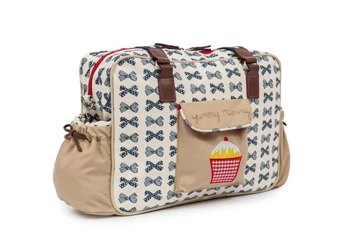 Vista 3 de Bolsa de pañales para bebé, mamá deliciosa, lazos azul marino