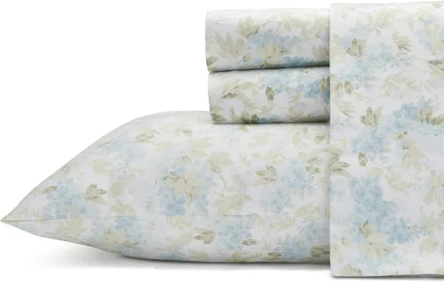 Vista 20 de Laura Ashley - Juego de sábanas individuales con sábana bajera y funda de Bettinas Blooms Rojo