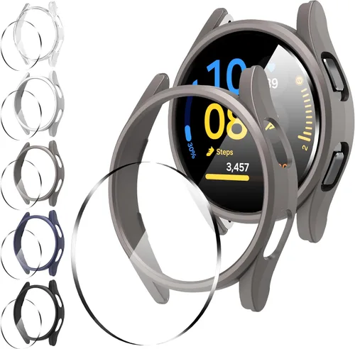 Vista 14 de Suoman 5+5 Pack para Samsung Galaxy Watch 7/8 Ultra 47mm (2024/2025) Estuche, Protector de pantalla de vidrio templado 9H + Funda protectora de PC