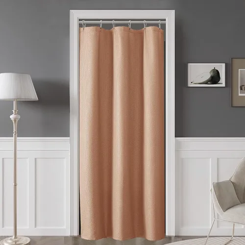 Vista 41 de OVZME Cortina de ducha de tela Berry Stall de 36 x 72 pulgadas, suave y gofre, pequeña cortina de ducha negra para baño con textura para un