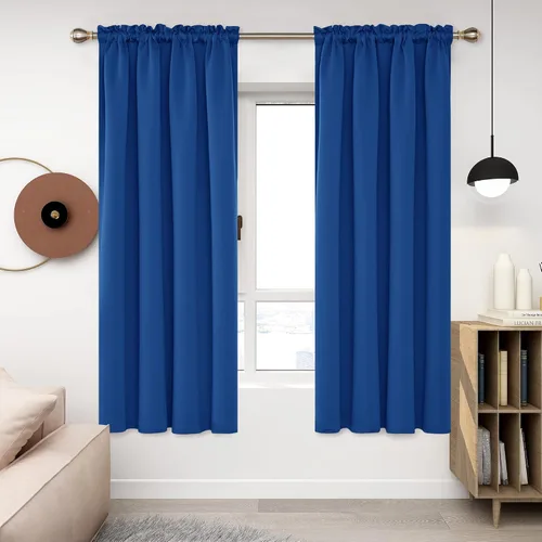 Vista 257 de Deconovo Cortinas opacas, aislamiento térmico, dobladillo para barra, reducción de ruido, certificado Oeko-TEX, cortinas de oscurecimiento