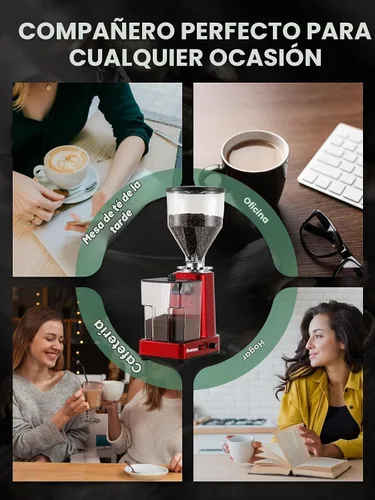 Vista 7 de Huanyu Molinillo de café con rebabas planas, gran capacidad de 35 onzas