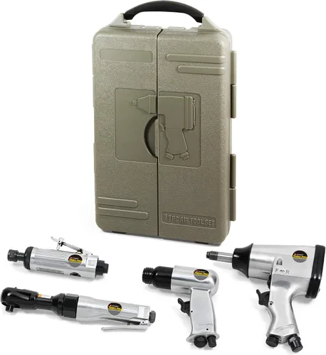 Vista 5 de Kit de herramientas de aire y accesorios Trades Pro, 71 piezas, llave de impacto, carraca de aire, amoladora de ángulo, martillo de aire, accesorios
